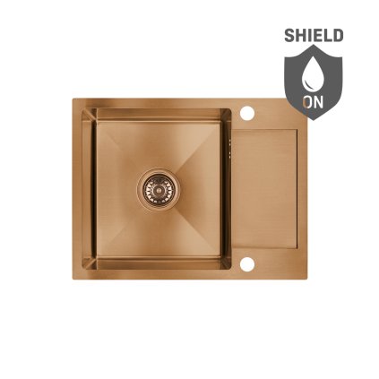 589276 laveo marmara 1 komorovy nerezovy drez 570x440x200 mm medena matna lav sam 813t