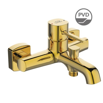 Laveo Pola, baterie pentru cada montată pe perete, auriu mat, LAV-BAP_G10B