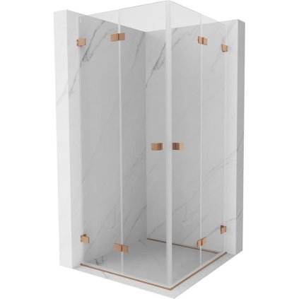 582163 mexen lunar f duo skladaci sprchovy kut 100 x 100 cm 8mm cire sklo profil medena matna 836 100l 100p 65 00