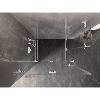 581887 mexen lunar f duo skladaci sprchovy kut 100 x 80 cm 8mm cire sklo biely profil 836 100l 080p 20 00