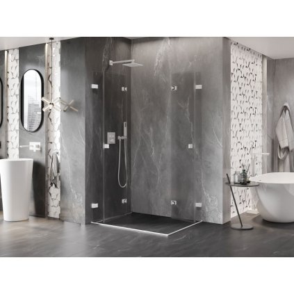 581848 mexen lunar f duo skladaci sprchovy kut 80 x 75 cm 8mm cire sklo biely profil 836 080l 075p 20 00