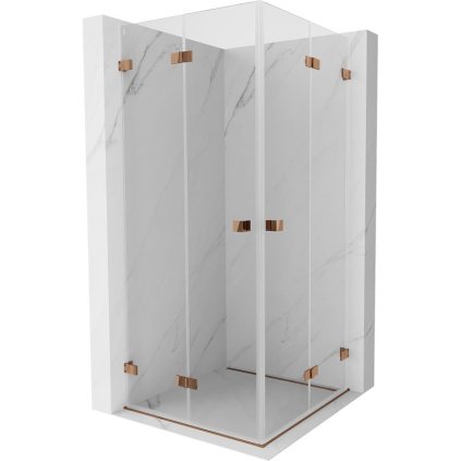 582049 15 mexen lunar f duo skladaci sprchovy kut 80 x 80 cm 8mm cire sklo profil ruzove zlato 836 080l 080p 60 00