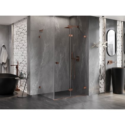 584092 mexen lunar f l sprchovy kut pravy 1000 x 70 cm 8mm cire sklo profil ruzove zlato 836l 100 070 60 00 p