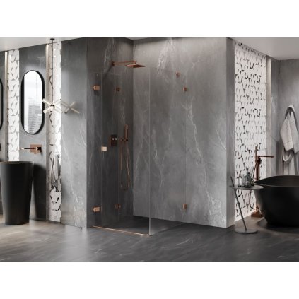582640 mexen lunar f skladaci sprchovy kut lavy 70 x 70 cm 8mm cire sklo profil medena matna 836 070 070 65 00 l