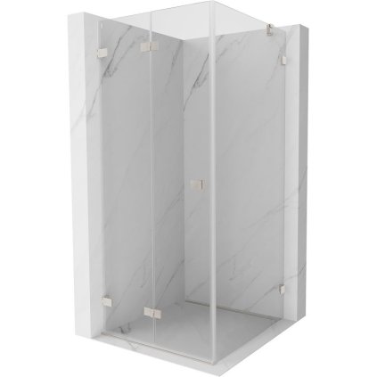 Mexen Lunar-F, colț de duș rabatabil stânga 95 x 70 cm, sticlă transparentă de 8 mm, profil din oțel, 836-095-070-97-00-L