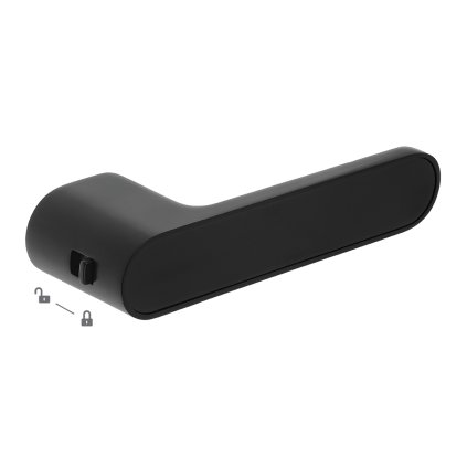 Mâner de ușă Kuchinox Salida cu cheie și încuietoare interioară, negru mat, LAV-KSD_900A