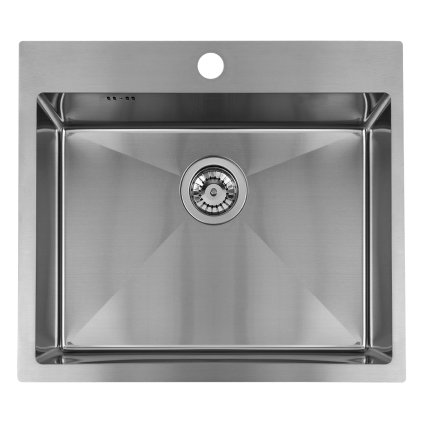 Laveo Malawi, chiuvetă din oțel inoxidabil cu 1 compartiment 580x500x200 mm, oțel periat, LAV-SLM_010T