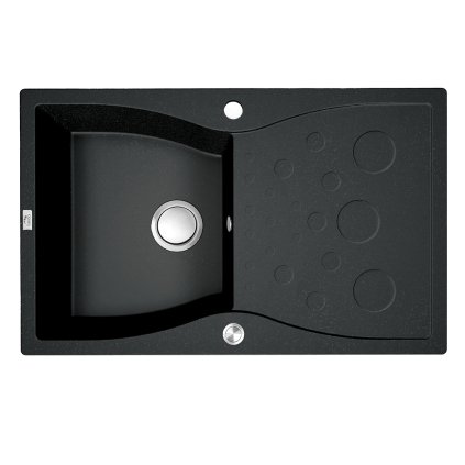590464 laveo molokin 1 komorovy granitovy drez 800x500x195 mm s dlhym odkvapkavacom cierna lav spo 711t