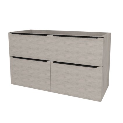 Mereo, Mereo Mailo, mobilier baie 121 cm, mâner negru, Multidecor, argintiu Chromix, MER-CN593SBACST