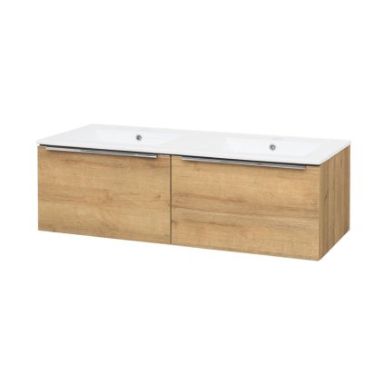 590740 mereo mereo mailo kupelnova skrinka s keramickym umyvadlom 121 cm dub riviera chrom madlo mer cn528