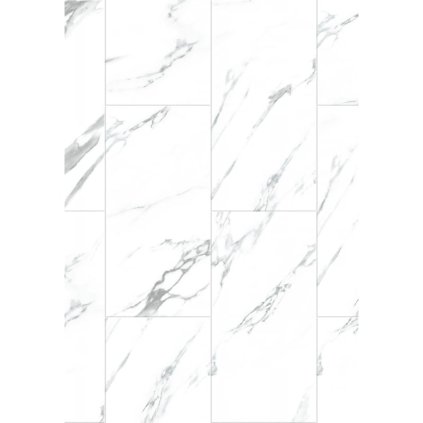 Pardoseală vinilică Mexen Glacier White 610 x 305 mm LVT Dryback 2,5 mm strat protector cu canelură în V pe 4 laturi, alb Jazz F1451-0610-305-255-4V1-01
