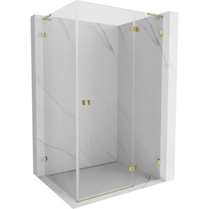Mexen Lunar, cabină de duș cu balamale L dreapta 90 x 70 cm, sticlă transparentă de 8 mm, profil auriu, 834L-090-070-50-00-P