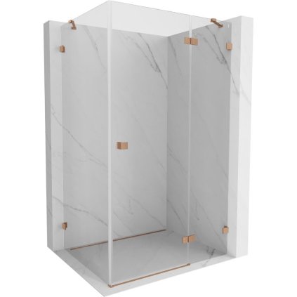 Mexen Lunar, cabină de duș cu balamale dreapta 95 x 70 cm, sticlă transparentă de 8 mm, profil cupru mat, 834-095-070-65-00-P