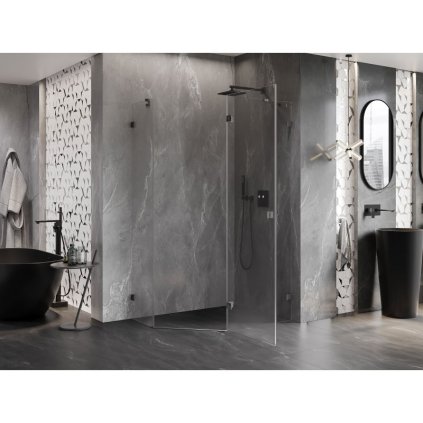 576208 17 mexen lunar pravy vyklopny patuholnikovy sprchovy kut 100 x 80 cm 8mm cire sklo profil grafit bruseny 831 100p 080l 66 00 p