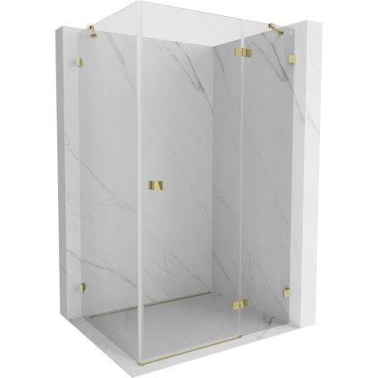 Mexen Lunar, dus cu balamale dreapta 100 x 80 cm, sticla transparenta 8 mm, profil auriu, 834-100-080-50-00-P
