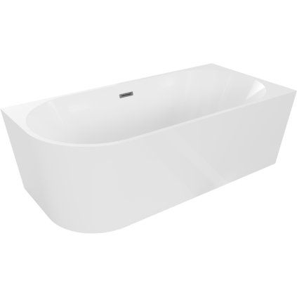 Mexen Mia, cada de baie autoportanta coltar dreapta 160 x 80 cm, alb, preaplin grafit periat, 52691608000P-66