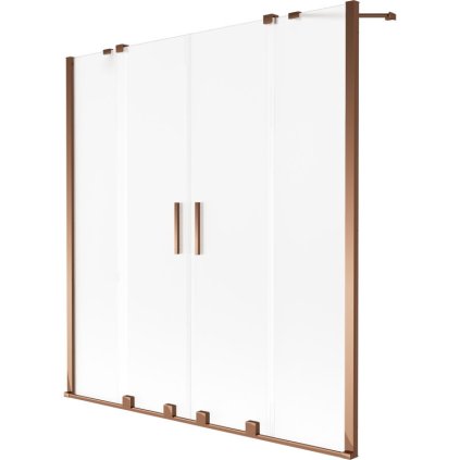 Mexen, Mexen Velar Duo paravan de baie glisant cu 2 aripi 160 x 150 cm, bruma, aur roz - 896-160-000-32-60