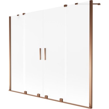 Mexen, Mexen Velar Duo paravan de baie glisant cu 2 aripi 200 x 150 cm, bruma, aur roz - 896-200-000-32-60