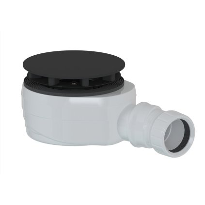 Polysan, Sifon de baie, diametru 90mm, DN40, joasă, capac negru mat, 17916B