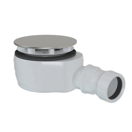 Polysan, Sifon de baie, diametru 90mm, DN40, joasă, capac cromat, 17916