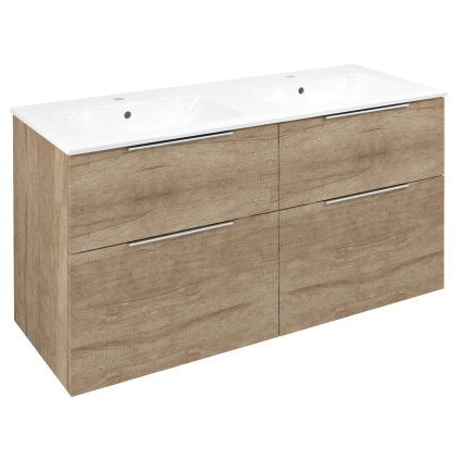 Sapho, dulap lavoar CIRASA cu lavoar dublu 121x66x46cm, stejar alabama, CR121-2222-21