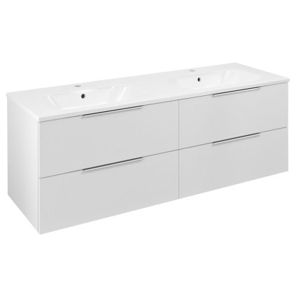587875 sapho cirasa umyvadlova skrinka s dvojitym umyvadlom 141x54x46cm biela lesk cr141 3030 21