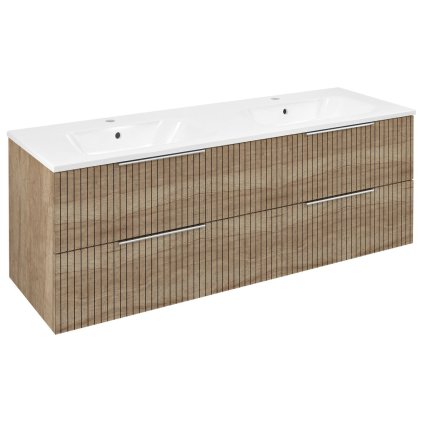 587884 sapho cirasa umyvadlova skrinka s dvojitym umyvadlom 141x54x46cm dub alabama strip cr141 2322 21
