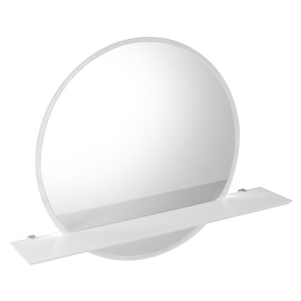 Sapho, oglindă rotundă VISO cu iluminare LED și raft, ø 80cm, alb mat, VS080-01