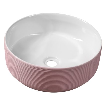 Lavoar de blat Sapho, ARDEA din ceramică, diametru 41 cm, roz, AR041