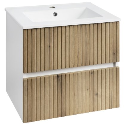 Aqualine, Mobilier lavoar PANEDA STRIP 59.5x55x45.2cm, stejar Emporio, PN360