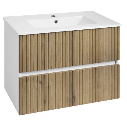 Aqualine, Mobilier lavoar PANEDA STRIP 74.5x55x45.2cm, stejar Emporio, PN375