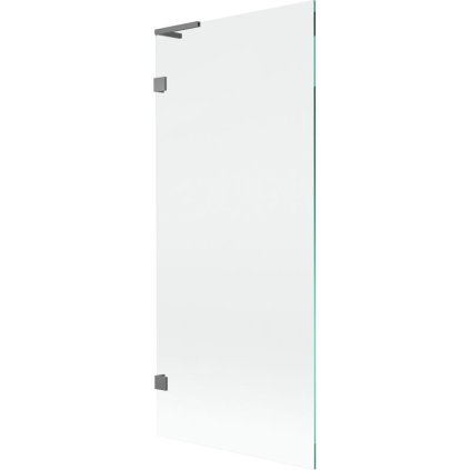 Mexen, Paravan de baie Mexen Lunar L cu 1 aripă 80 x 150 cm, transparent, gri închis - 897L-080-000-95-00