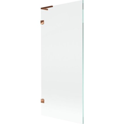 Mexen, Paravan de baie Mexen Lunar L cu 1 aripă 80 x 150 cm, transparent, auriu roz - 897L-080-000-60-00