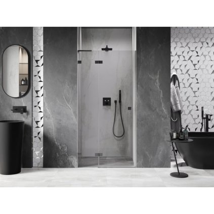 600247 mexen mexen lunar l otocne lave sprchove dvere 95 cm transparentne pistolovy kov 834l 095 000 95 00 l