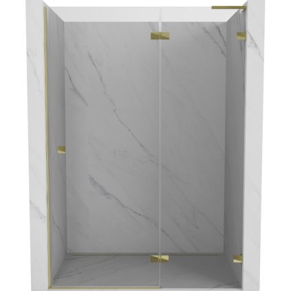 Mexen, Ușă de duș cu balamale pe dreapta Mexen Lunar L 140 cm, transparentă, aurie - 834L-140-000-50-00-P