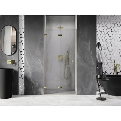 600907 mexen mexen lunar f skladacie lave sprchove dvere 60 cm transparentne zlate 836 060 000 50 00 l
