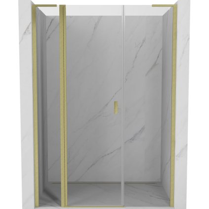 607702 mexen mexen mist l vyklopne sprchove dvere 140 cm transparentne brusene zlate 8a4l 140 001 55 00