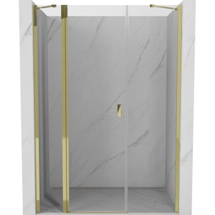 606544 mexen mexen mist vyklopne sprchove dvere 125 cm transparentne zlate 8a4 125 001 50 00