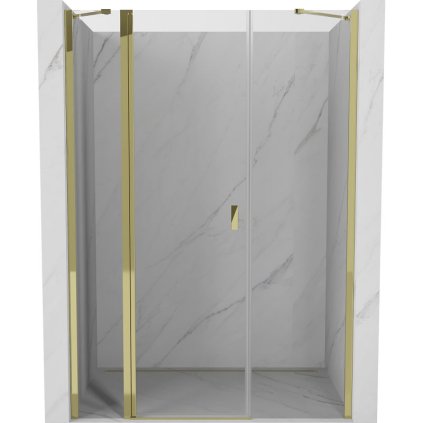 606565 mexen mexen mist vyklopne sprchove dvere 160 cm transparentne zlate 8a4 160 001 50 00