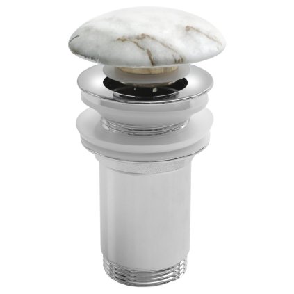 Sapho, Scurgere lavoar 5/4", clic-clack, dop ceramic, 10-50mm, bianco carrara, AR900BC