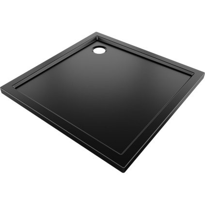 Cădiță de duș pătrată Mexen Flow Slim 90 x 90 cm, negru mat, 46S709090