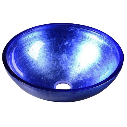 Sapho, lavoar de blat din sticlă MURANO BLU, diametru 40cm, albastru, AL5318-65
