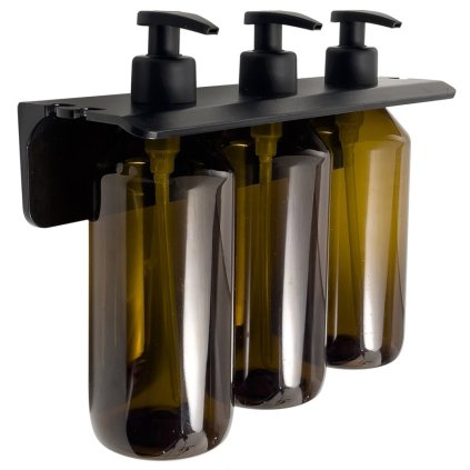 Gedy, Dispenser de săpun triplu suspendat GROUPER, 3x500ml, maro, 2160