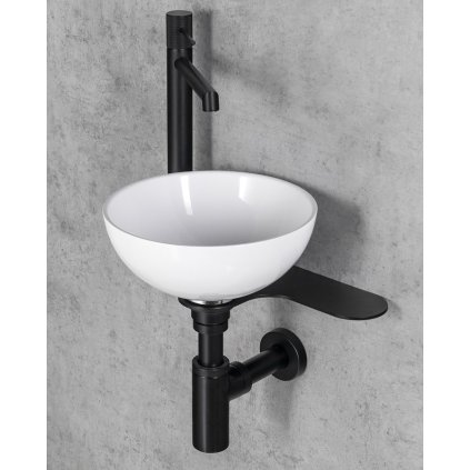 634639 sapho tetris umyvadlo s drziakom pre stojankovu bateriu vlavo cierna matna tz424 01