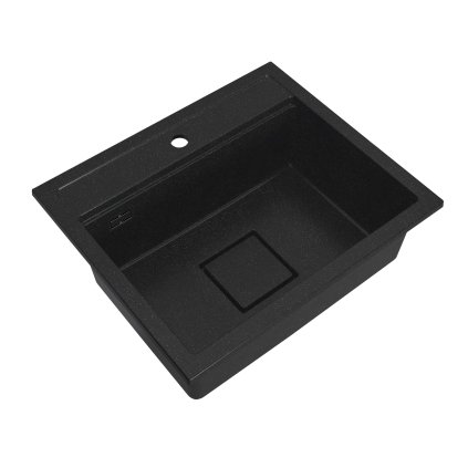Chiuvetă Gamma Quadro 5850, granit cu 1 cuvă 580x495x220 mm, negru pătat, GMA-ZLE000230