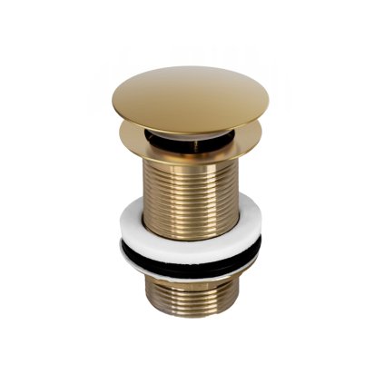 Gamma, dop de scurgere pentru lavoar cu încuietoare tip ClickClack, fără preaplin, auriu mat, GMA-DBP-BGD