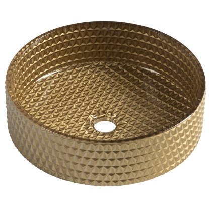 Sapho, lavoar de blat MARAGUA din sticlă gravată Ø 39,5 cm, auriu, TY214Z