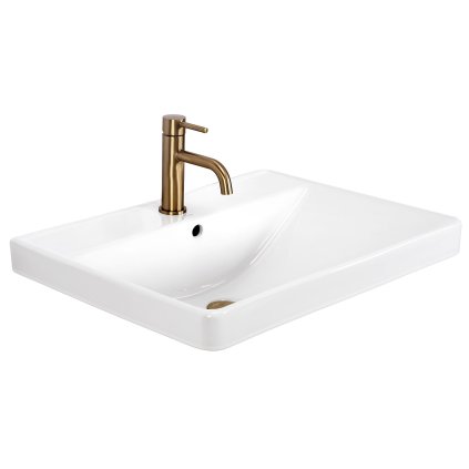 Lavoar ceramic încastrat Rea Alisha 610x480x195 mm, alb lucios, REA-U8424
