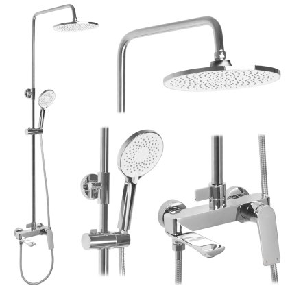 Rea Avalon, set de duș cu cap de ploaie și duș manual, cromat, REA-P8699