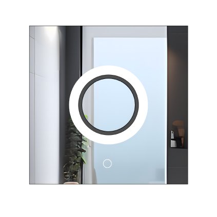 Oglindă pătrată LED Rea 60x60 cu iluminare de fundal LED rotundă YH-BL-12, HOM-01513